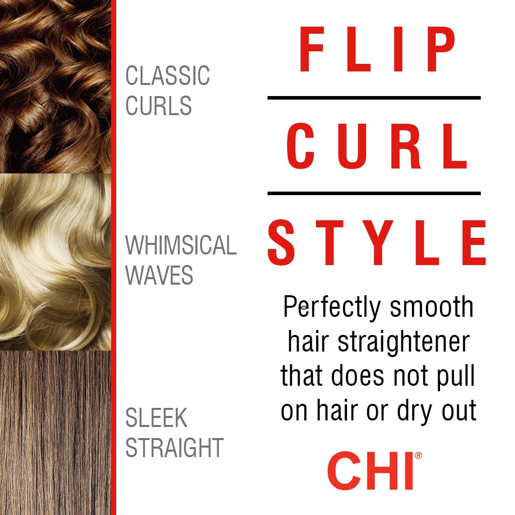 CHI Tourmaline Ceramic Hair Straightener Flat Iron - 1 Inch Plates for Smooth, Shiny Hair | Professional Salon-Grade Styling Tool | Perfect for Home Use, Travel & Salon Styling