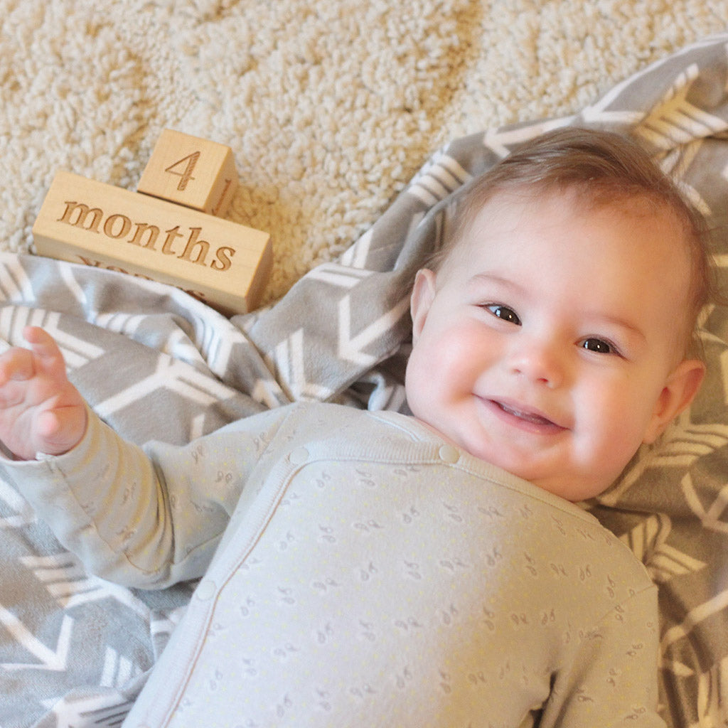 Baby Milestone Blocks - Wooden Photo Props for Monthly Growth Tracking | Perfect for Newborn Photography, First Birthday, and Nursery Decor