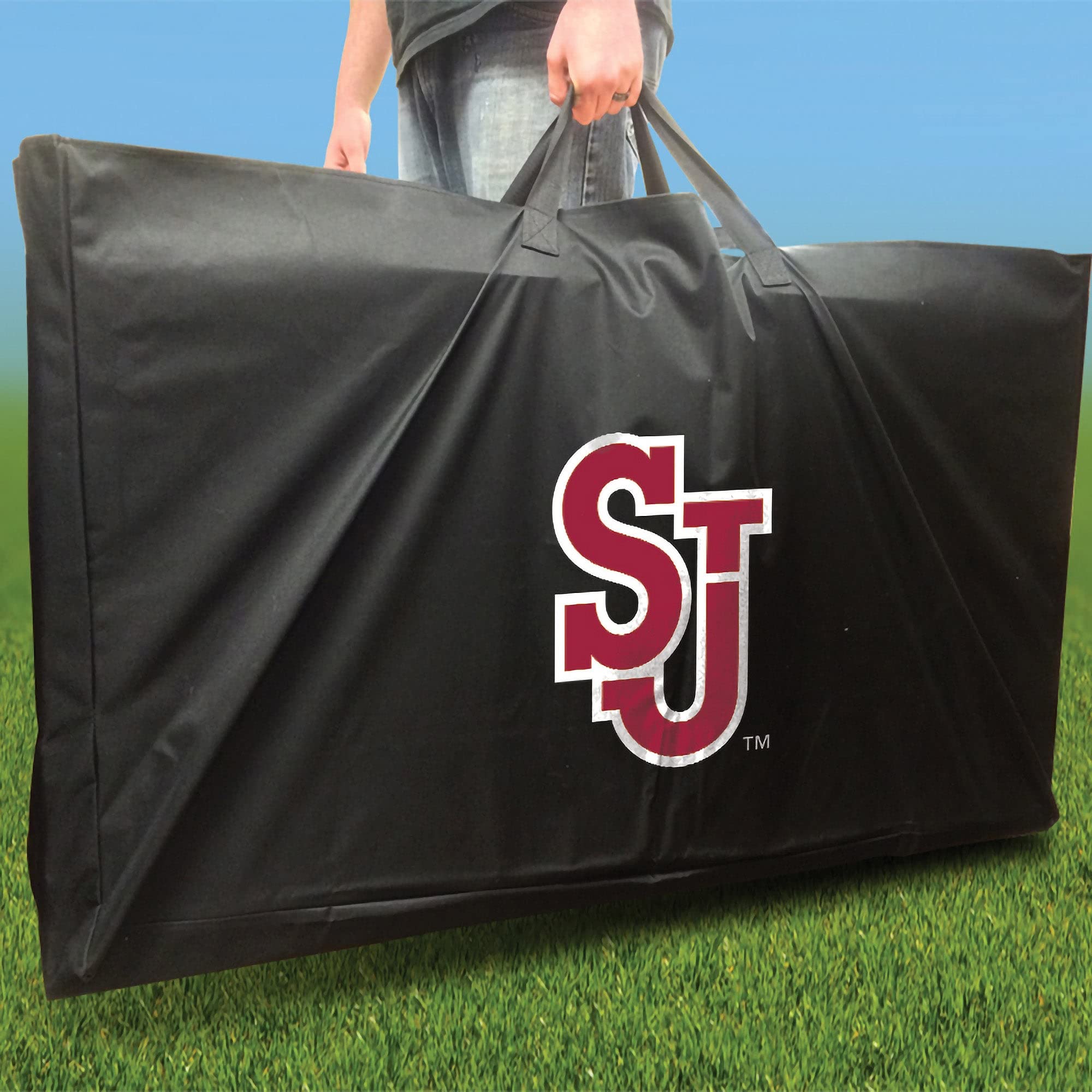 St. Johns Stained Stripe Cornhole Board Set - Premium Custom Regulation Size Cornhole Game with Team Logo Design - Perfect for Backyard Parties, Tailgating & Outdoor Events