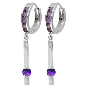 1.35 Carat 14K Solid White Gold Roxanna Amethyst Stud Earrings for Women - Elegant Purple Gemstone Jewelry Gift for Birthday, Anniversary & Special Occasions