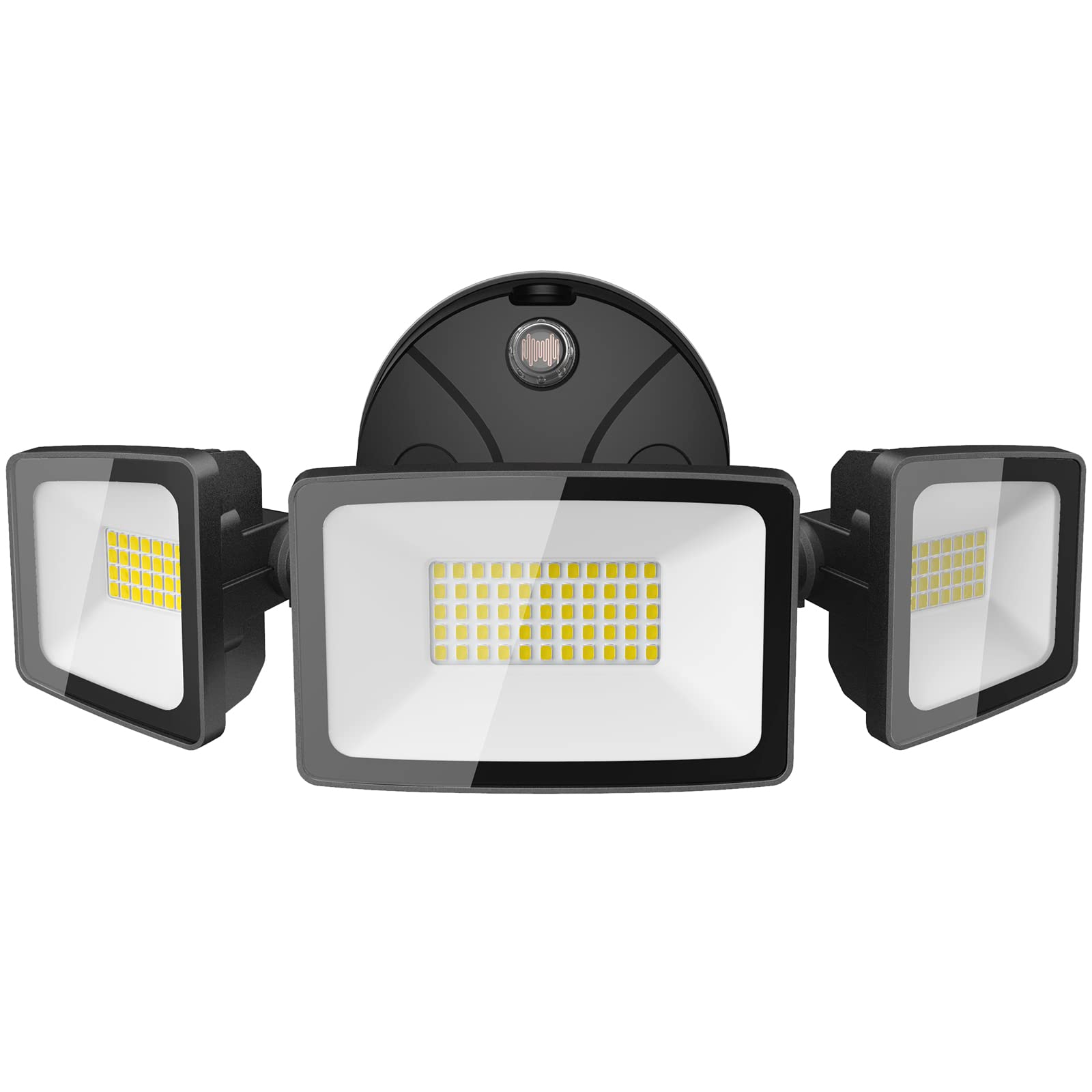 Onforu 55W LED Dusk to Dawn Security Light, 5500LM Outdoor Flood Light with 3 Adjustable Heads, IP65 Waterproof, 6500K Daylight White - Perfect for Garage, Patio, Yard, and Home Security Lighting
