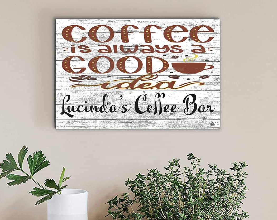 Solid Wood Coffee Sign - 16x10.5in for Kitchen & Coffee Bar Decor - Perfect Housewarming Gift