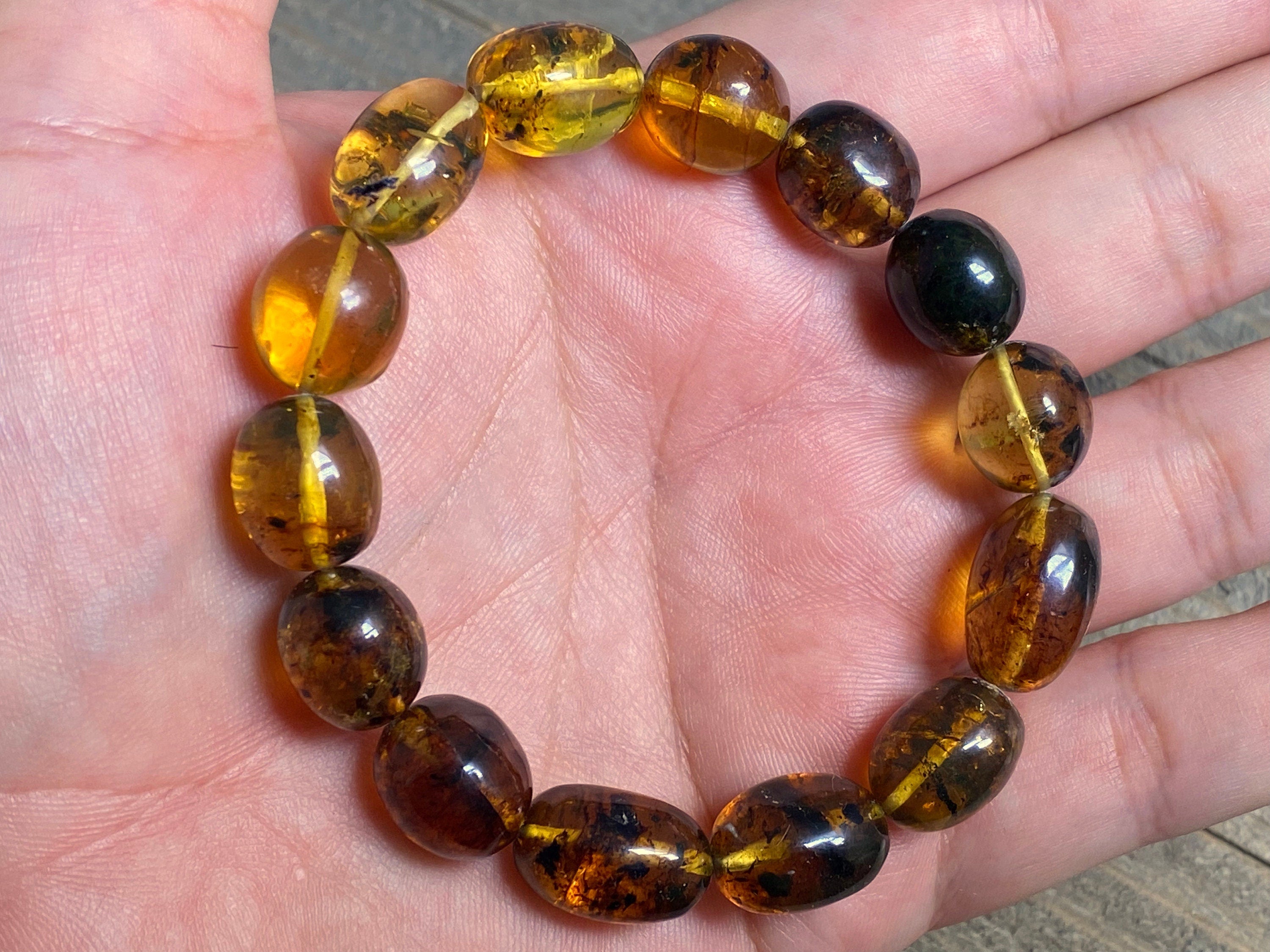 Mexican Amber Crystal Beaded Bracelet - Handmade Healing Jewelry with Natural Stones for Women | Spiritual Energy, Chakra Balancing & Stress Relief