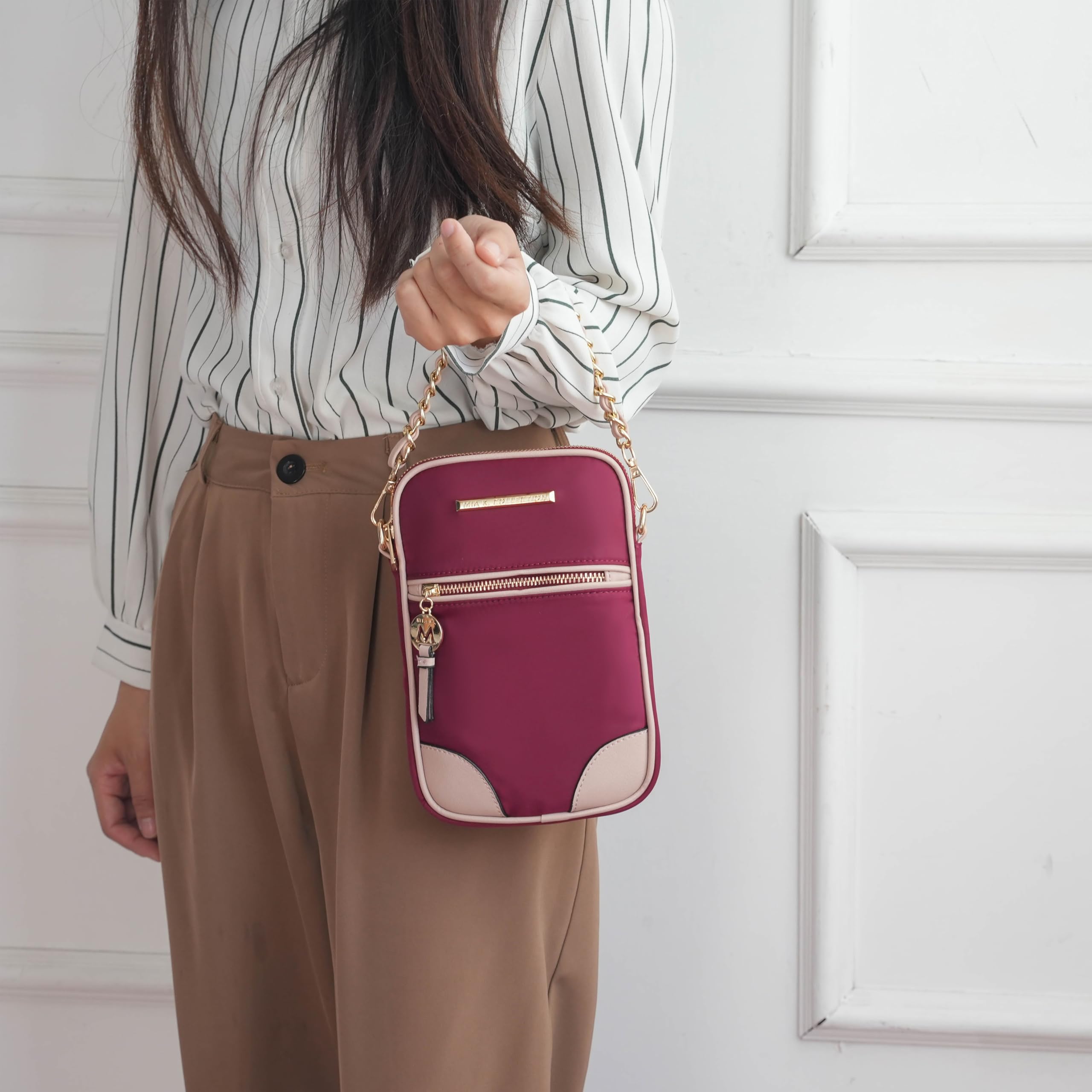 MKF Collection Vegan Leather Crossbody Bag for Women - Stylish Shoulder Bag with Phone Pocket, Small Handbag Purse by Mia K | Perfect for Work, Travel, and Everyday Use