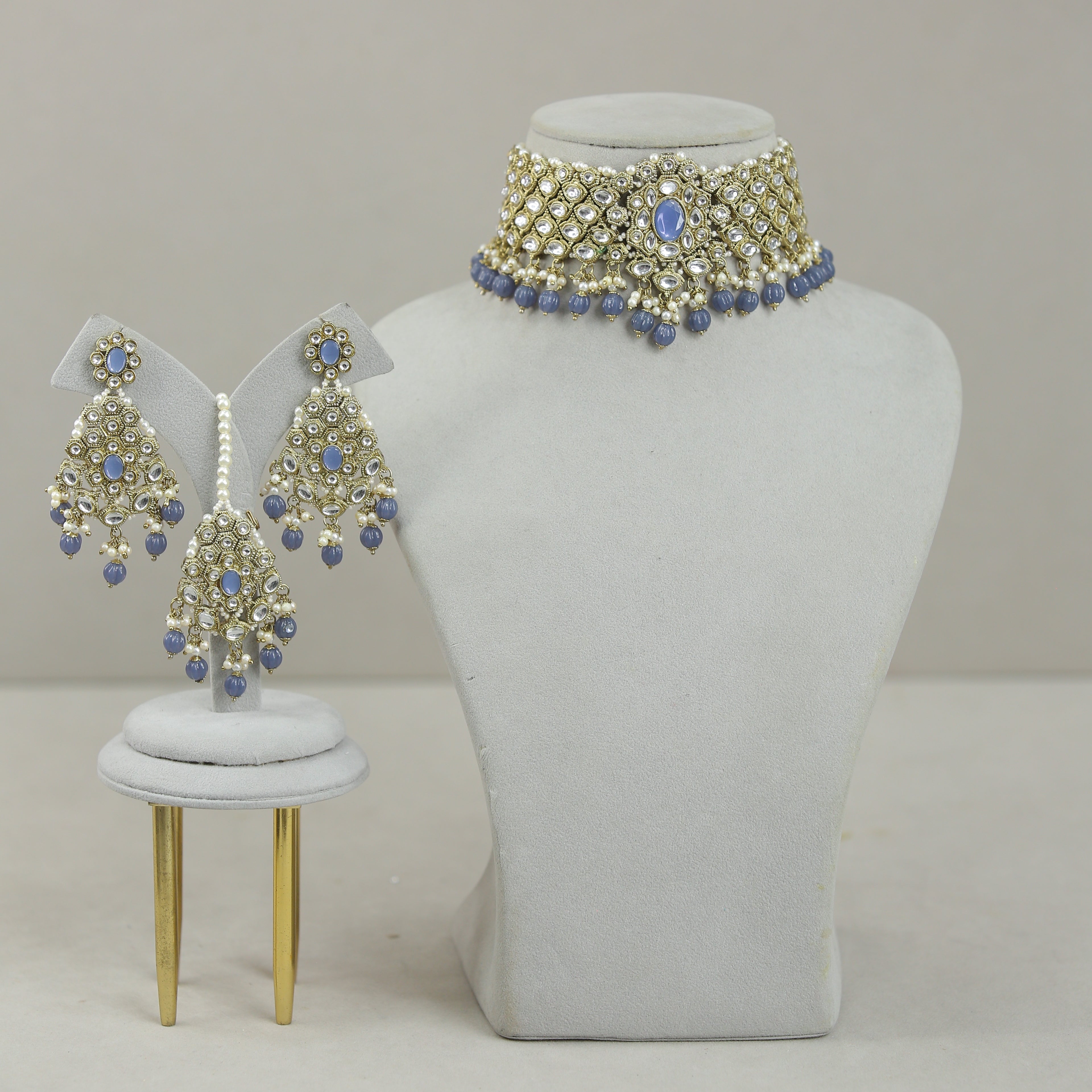 Avisha Kundan Full Set Jewelry - Exquisite Indian Bridal Necklace Set for Weddings & Special Occasions