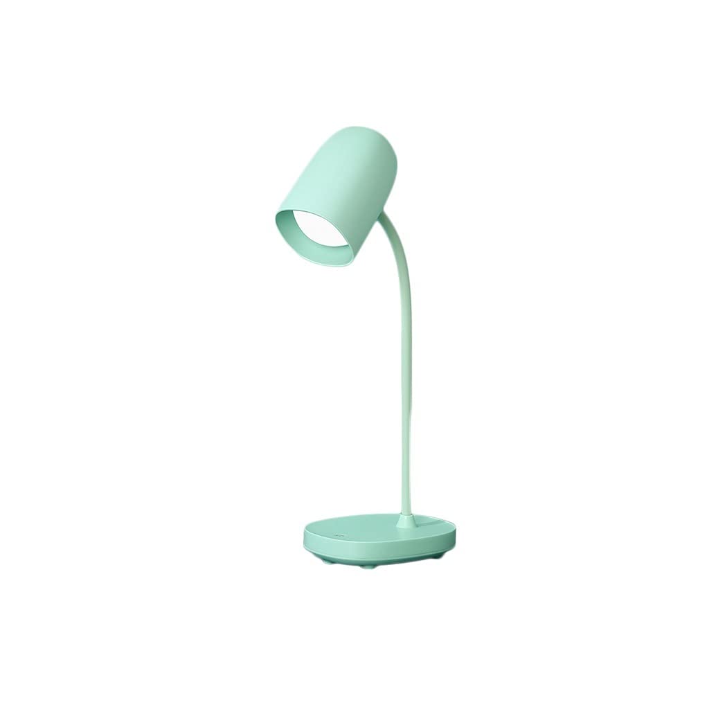 LED Desk Lamp with USB Charging - Adjustable Gooseneck Bedside Table Lamp, Eye Protection Reading Light for Home, Office & Bedroom - Perfect Study & Nightstand Lighting (Green) - Ideal for Late-Night Reading, Home Office Work & Cozy Bedroom Ambiance