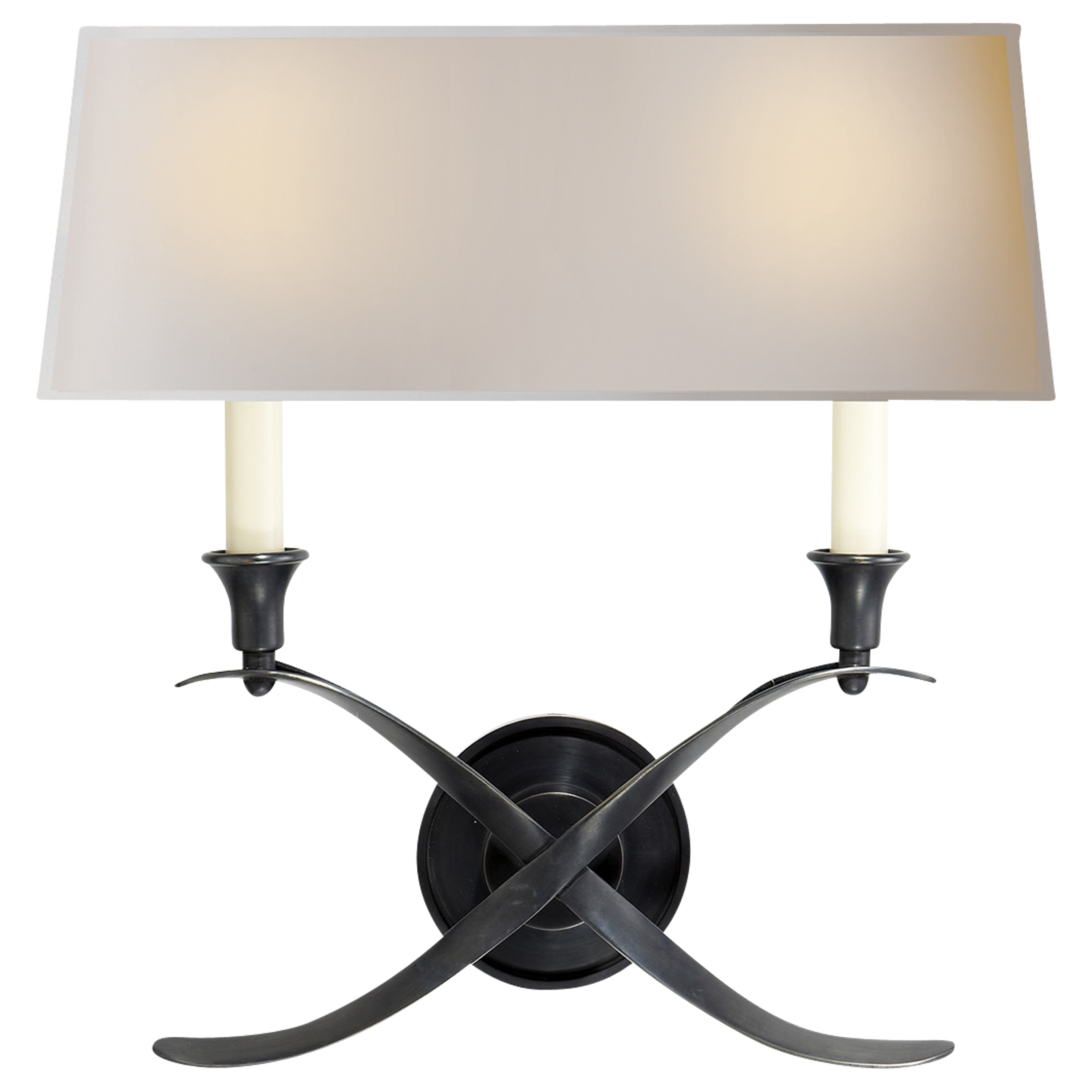 Bouillotte Large Sconce Wall Light - Vintage French Style Brass Wall Lamp for Living Room, Bedroom & Hallway Decor