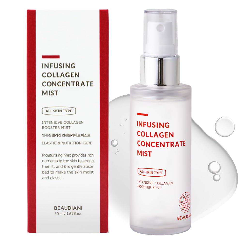 **Collagen Infusing Facial Mist (1.69 fl. oz) – Anti-Wrinkle, Hydrating & Skin Tightening Daily Moisturizer for Glowing Skin | Perfect for Morning Routine & Post-Workout Refresh**