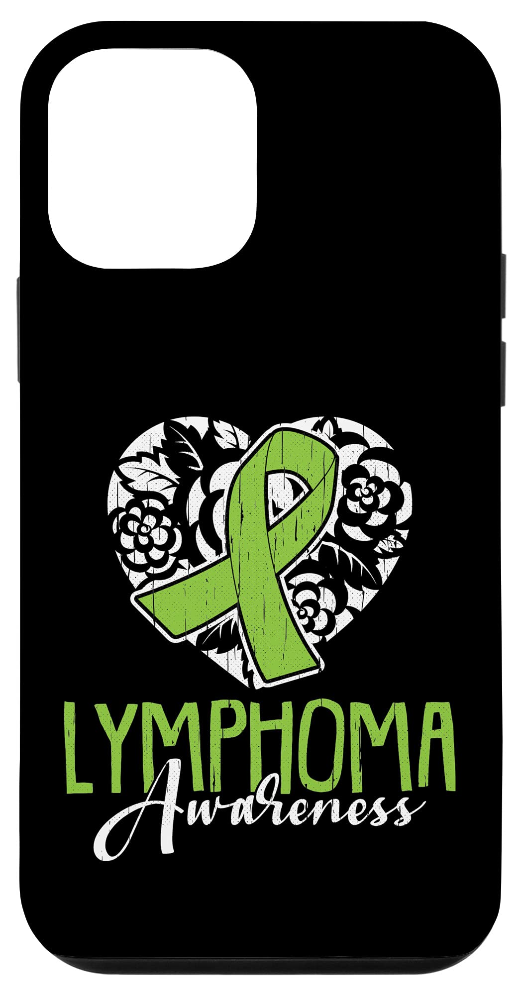 iPhone 12 Mini Case - Lime Green Cancer Ribbon Design for Lymphoma Awareness | Durable Protective Cover for Survivors & Warriors | Perfect for Daily Use, Work & School