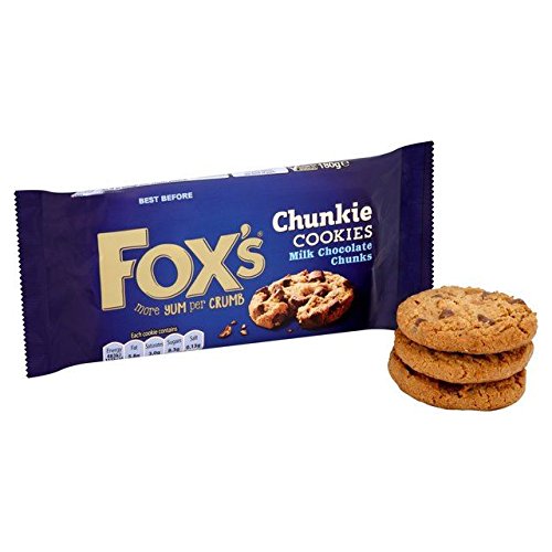 Fox's Delicious Milk Chocolate Chunk Cookies - 175g (6.2oz) | Gourmet British Biscuits for Tea Time, Gifts & Snacking