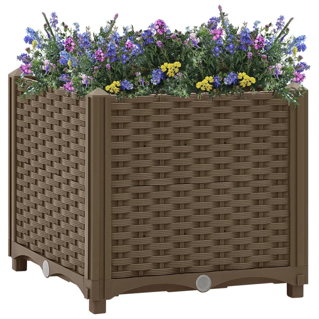 15.7x15.7x15 Inch Raised Garden Bed Planter Box - Outdoor Elevated Planting Box for Herbs, Vegetables, Flowers & Succulents - Durable Polypropylene Yard Planter for Patio, Balcony & Backyard Gardening