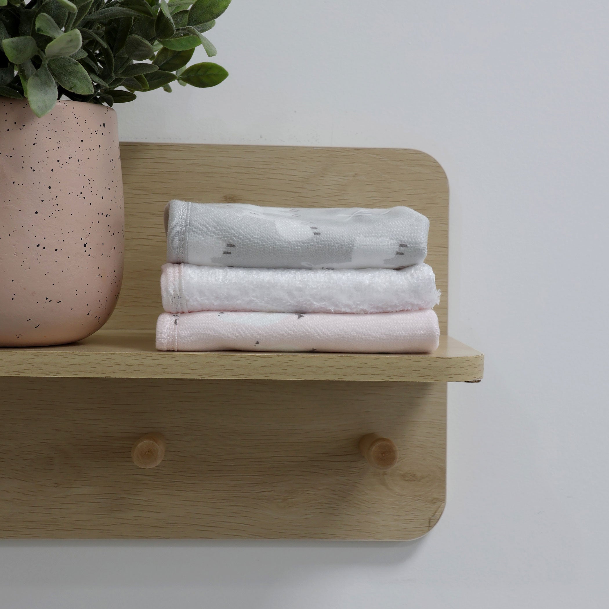 Premium 3-Pack Soft Wash Cloths - Blush & Grey for Bath, Spa, and Gentle Skin Care