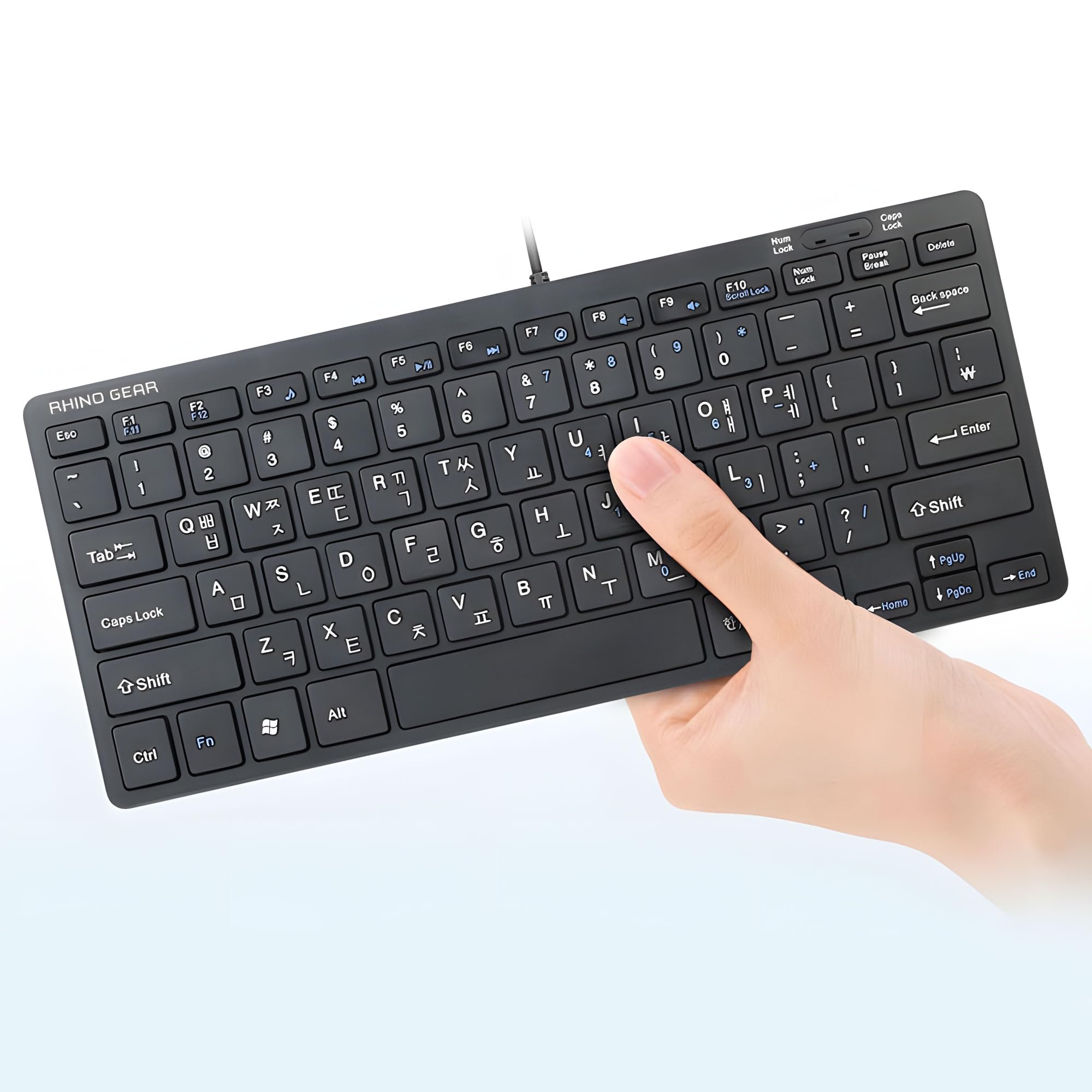 Mini Wired Keyboard 78 Keys - Compact USB Korean-English Multimedia Keyboard for Desktop, Laptop, PC - Lightweight & Portable - Ideal for Home Office, Gaming, and Travel
