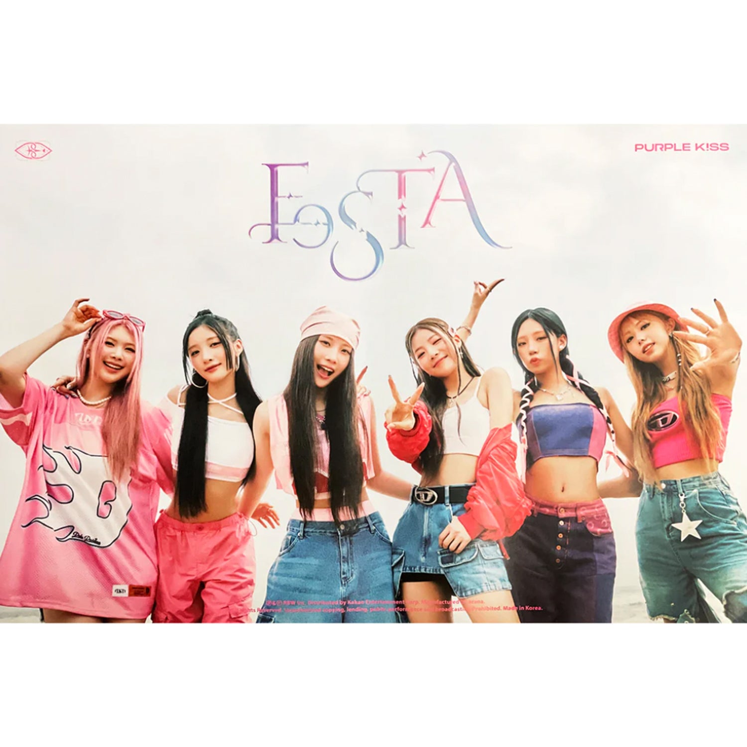 PURPLE KISS 1ST SINGLE ALBUM 'FESTA' Official Poster - K-POP Music Wall Decor for Fans, Bedroom & Studio Display