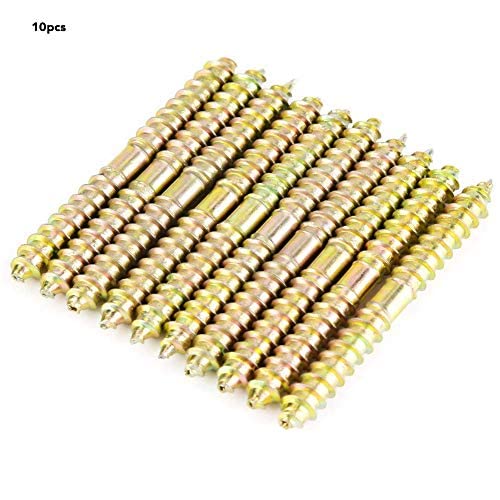 10pcs 6x60mm Dowel Screw Handrail Bolts - Double Ended Woodworking Screws for Furniture Assembly, Cabinet Making & DIY Projects - Strong Wood Connectors for Home, Office & Workshop Use