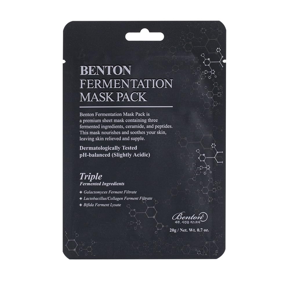 BENTON Fermentation Mask 10 Pack - Wrinkle Care & Glow for K-Beauty Skincare | Spa & Night Routine