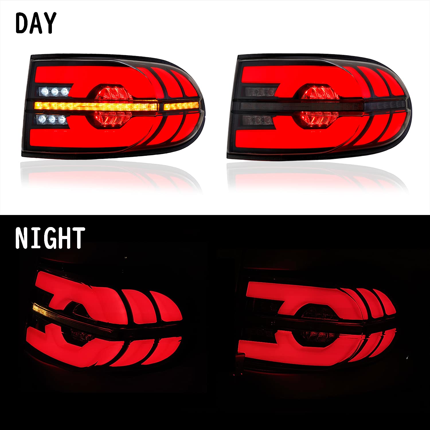 2007-2014 Toyota FJ Cruiser LED Tail Lights with Start-up Animation, DRL & Sequential Turn Signals - Clear Rear Lamp Assembly | Off-Road & Night Driving Safety Upgrade