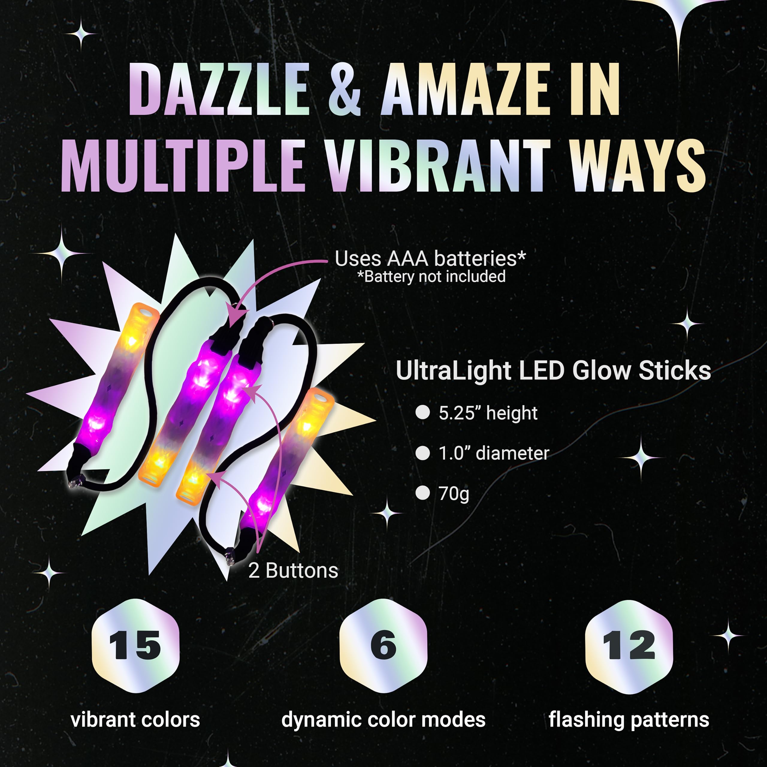 HelixPoi LED Glow Stick Lights Set - 70+ Color Modes & Patterns with Soft Durable Cases & Adjustable Leashes - Flow Arts Spinning Toy for Performances, Dance, Fire Poi Practice, and Nighttime Entertainment - UltraPoi Double Helix Poi with Bright LED Lights