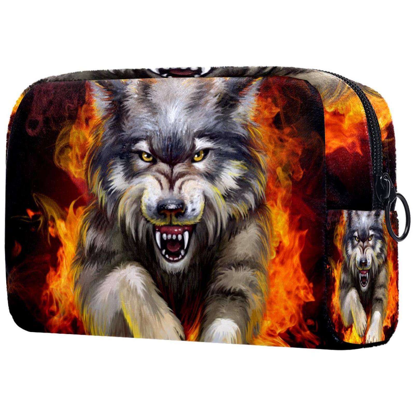 Yitian Wolf Women's Cosmetic Bag - Large Cute Travel Toiletry Organizer for Makeup & Skincare | Perfect for Vacation, Gym, and Daily Essentials Storage