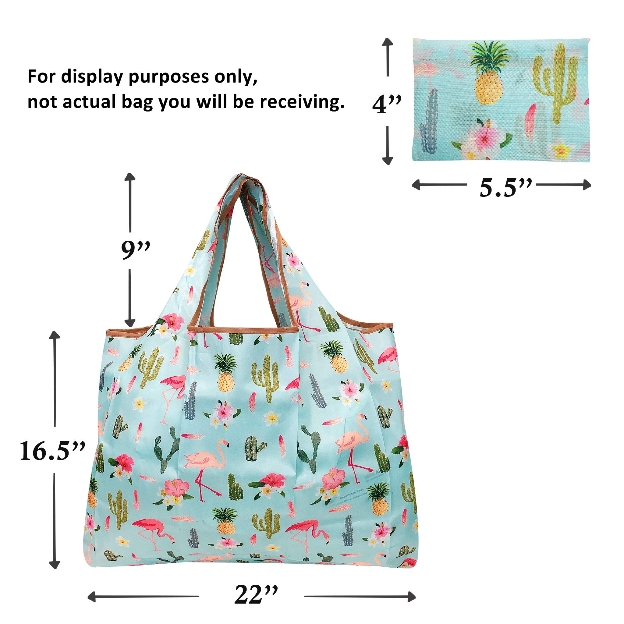 Allydrew Large Foldable Reusable Grocery Tote Bag - Durable Nylon Shopping Bags for Groceries, Beach, Travel & Everyday Use