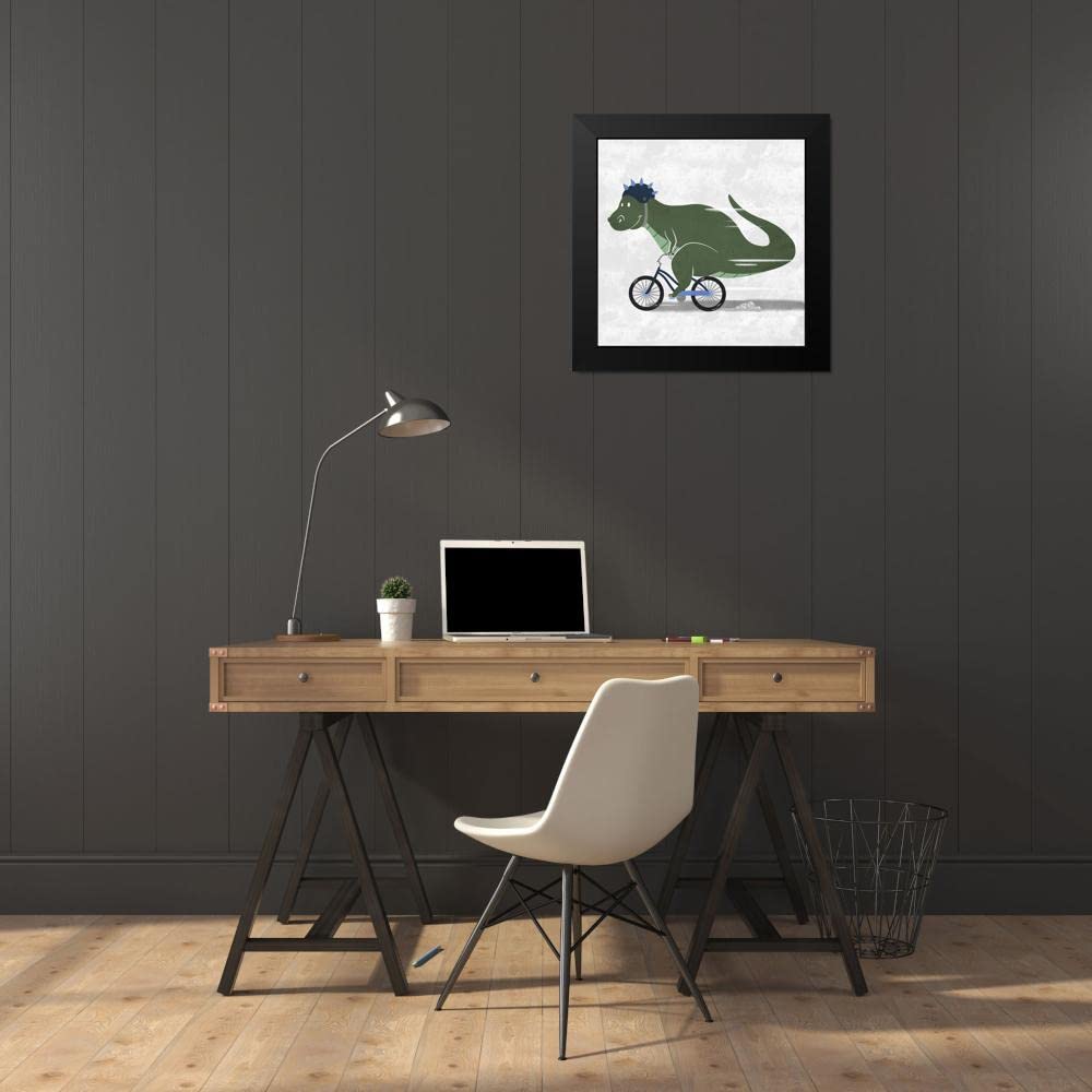 ArtDirect - Prime, Marcus 20x20 Inch Black Modern Framed Wall Art Print - Racing Dino 2 - Contemporary Home Decor for Living Room, Bedroom & Office