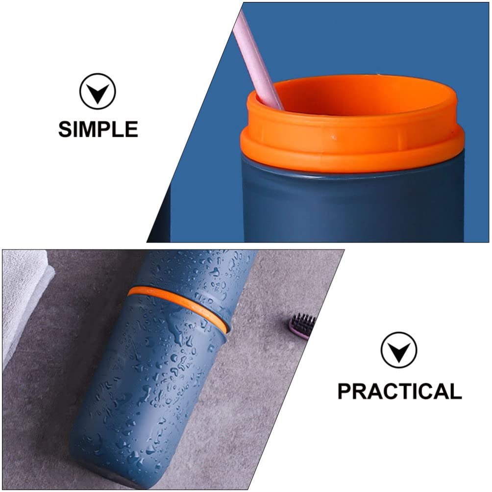 Veemoon Travel Toothbrush Holder Set - Portable Toothpaste & Electric Toothbrush Storage Cup with Lid, Compact Cylinder Design for Bathroom Organization | Perfect for Camping, Gym, Business Trips & Home Use
