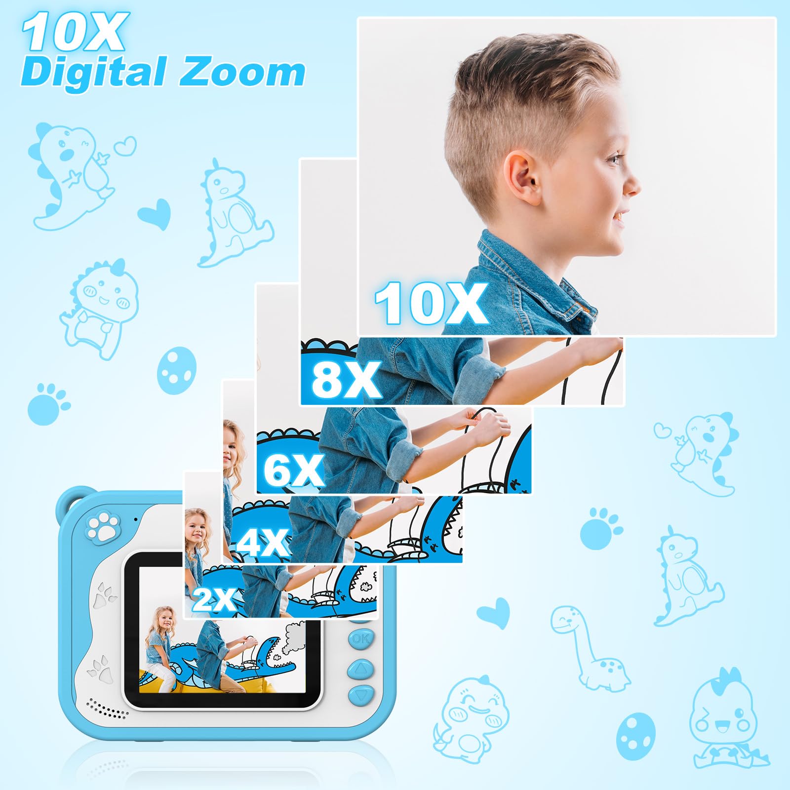 **Kids Digital Camera with Instant Print - 1080P HD Video Camera for Children Ages 3-12, Includes 32GB SD Card - Perfect Easter Birthday Gift for Boys & Girls - Fun for Travel, Parties & Creative Play**