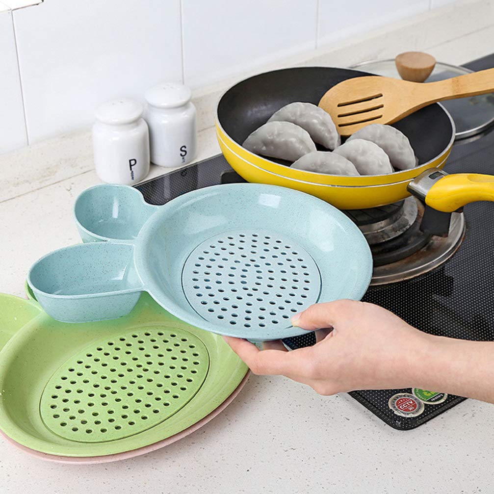 Hemoton Microwave Safe Plastic Plates - 3-Piece Compartment Dinnerware Set for Kids | BPA-Free, Durable & Dishwasher Safe | Perfect for Meals, Snacks, Candy & Tea Parties