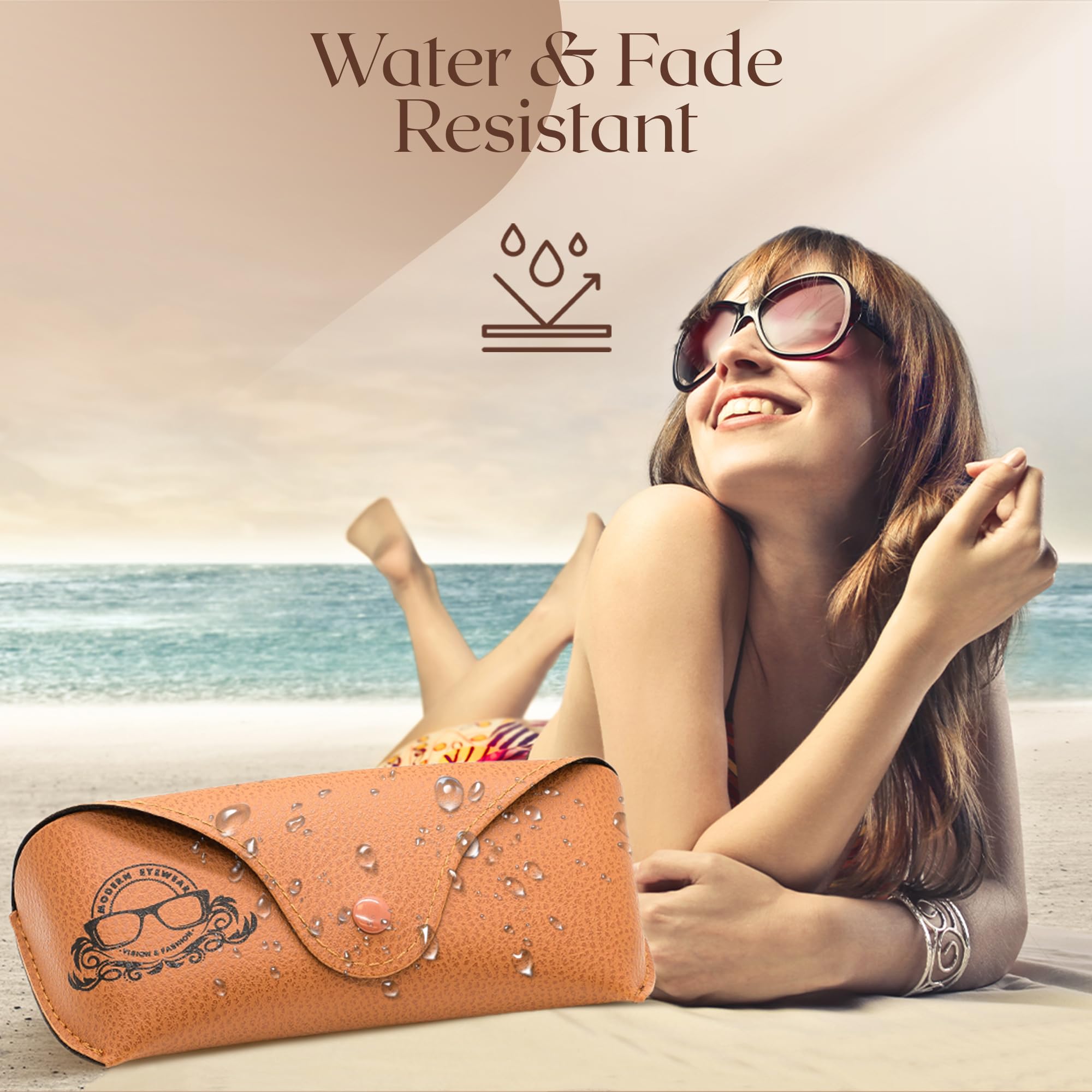 Leather Glasses Case Slim Portable Sunglasses Holder for Men & Women - Perfect for Travel, Office & Daily Use