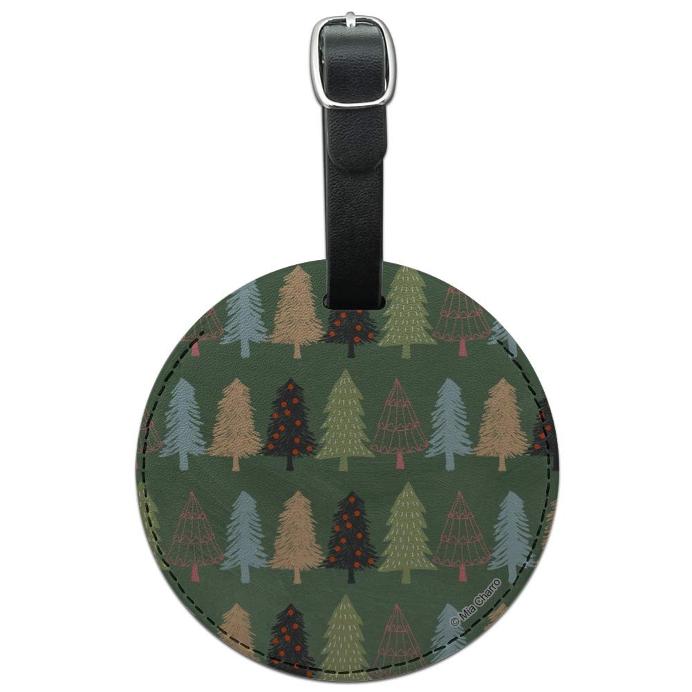 Spunky Christmas Round Leather Luggage Tag - Durable Suitcase ID Card for Carry-On Bags - Perfect for Holiday Travel & Gift Giving