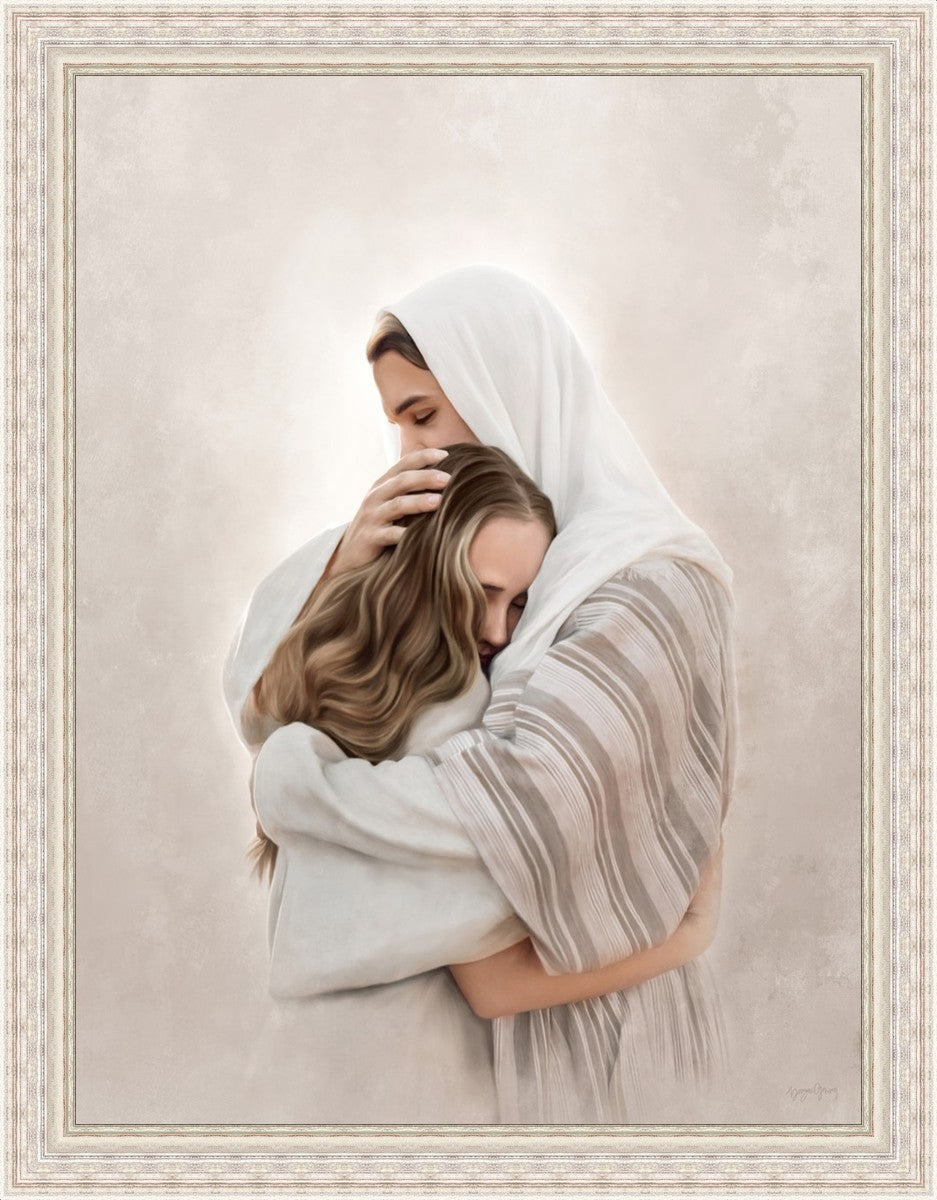 Encircled in His Love Large Wall Art - Inspirational Christian Home Decor for Living Room, Bedroom & Office