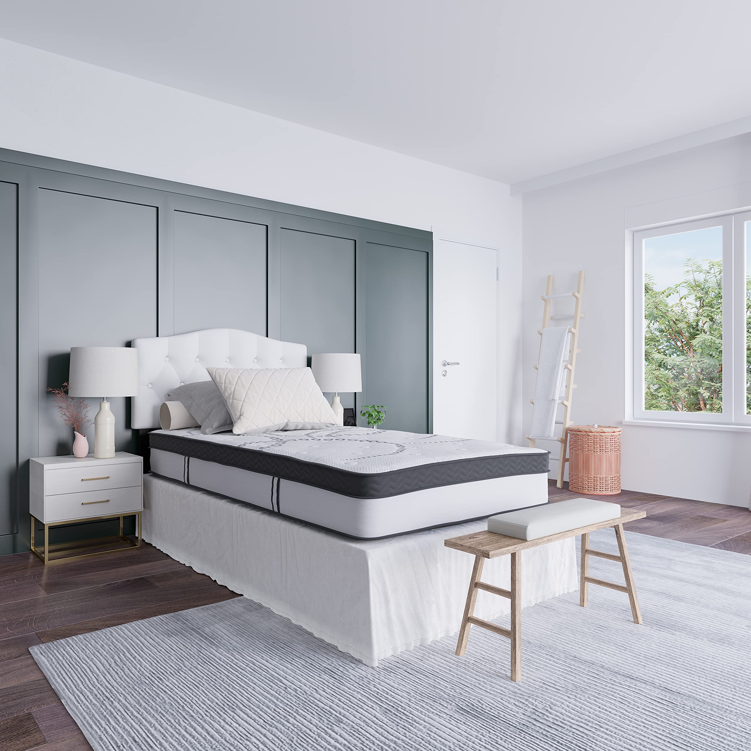 EMMA + OLIVER Astor 10 Inch Hybrid Pocket Spring Mattress - Twin Size, Bed in a Box for Easy Setup | Perfect for Guest Rooms, Kids' Rooms & Small Spaces