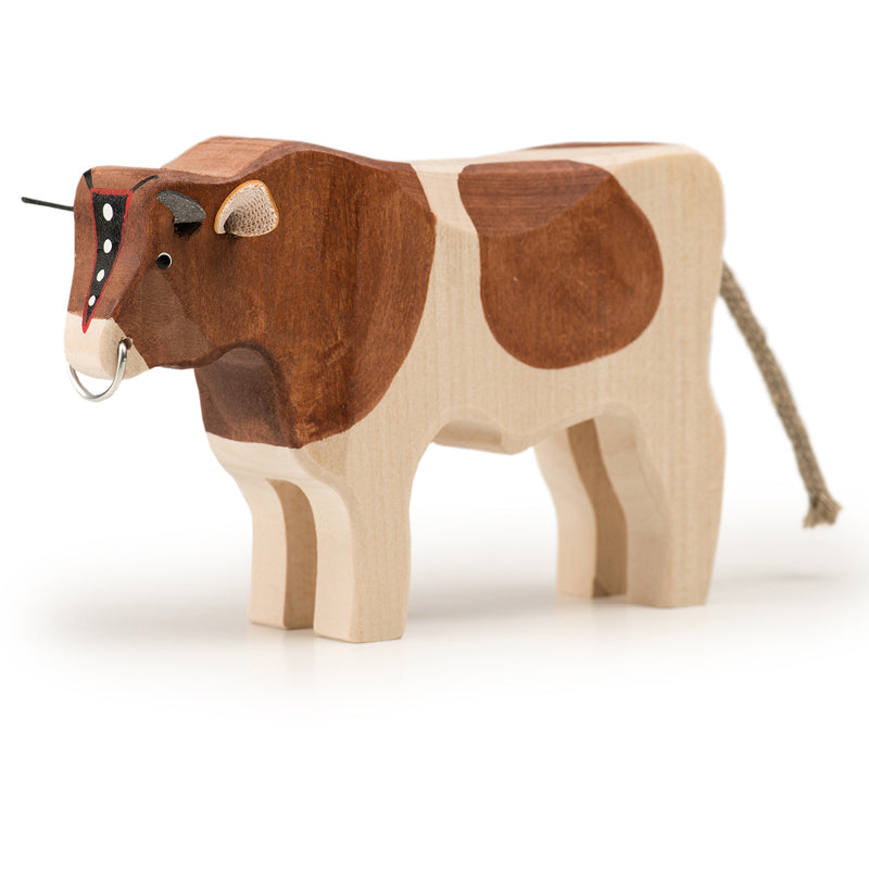 Marc Trauffer Traditional Swiss Stier & Ox Figurine - Handcrafted Wooden Cow Decor for Farmhouse, Rustic & Alpine Home Decor - Perfect for Kitchen, Living Room & Cabin Style Interiors
