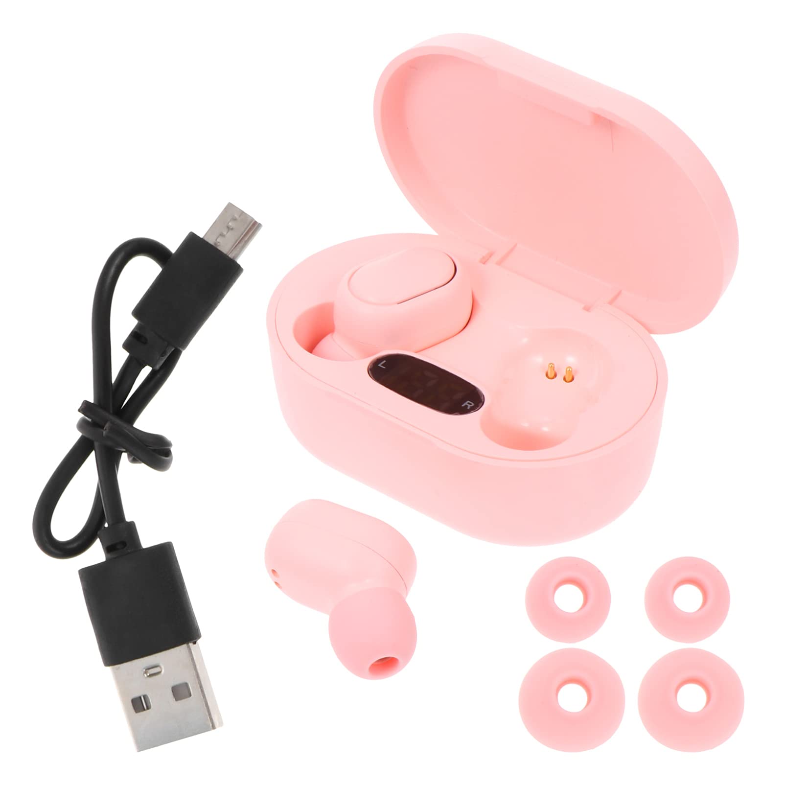 MILISTEN Mini Wireless Earbuds - Invisible Bluetooth Headphones with Charging Case, Pink Sport Earphones for Running, Gym & Fitness | Sweatproof, Secure Fit for Active Lifestyle