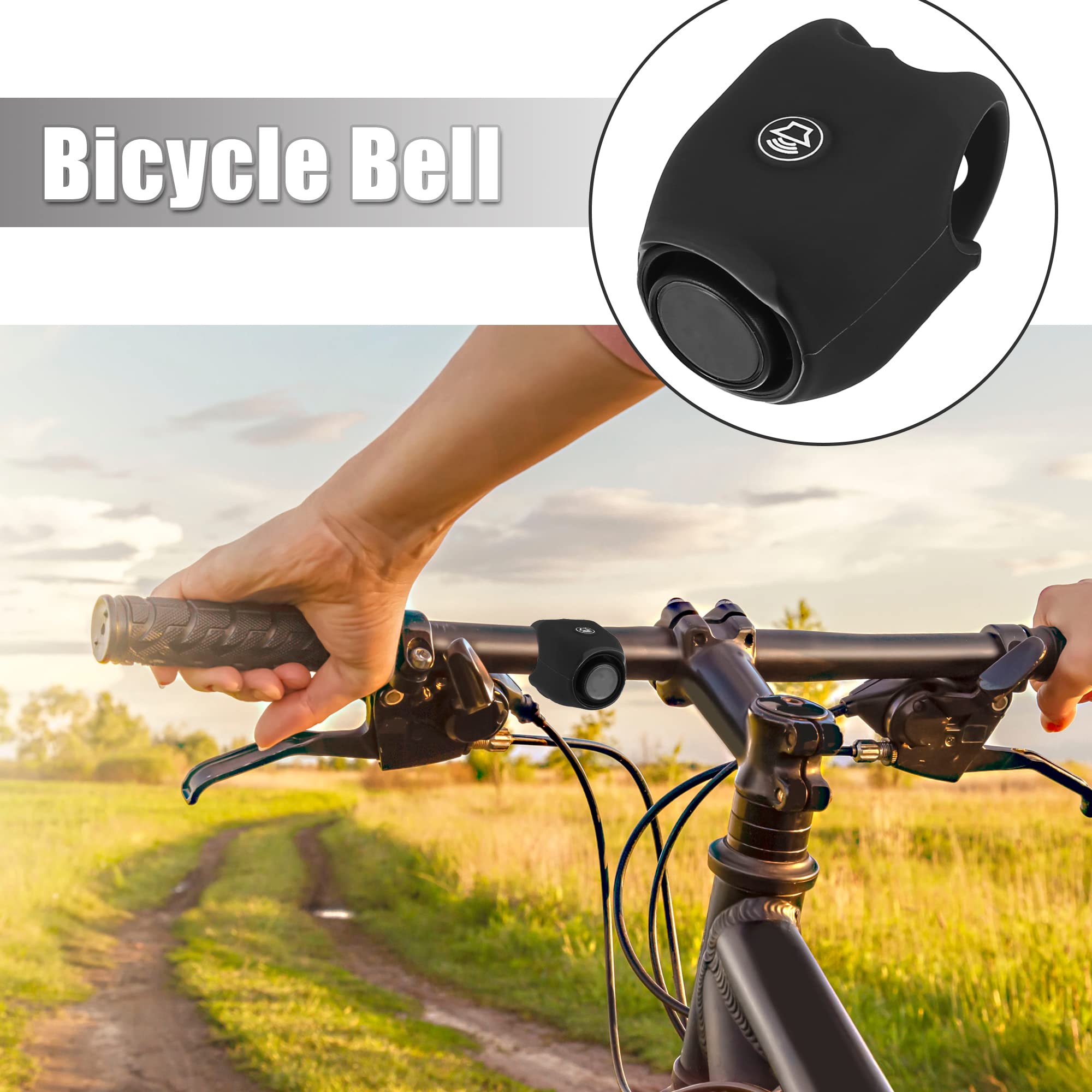 X AUTOHAUX Rechargeable Electric Bike Bell - Loud Bicycle Horn for Mountain & Road Bikes - Waterproof Silicone Cycling Bell - Perfect for Commuting, Trail Riding & Urban Cycling