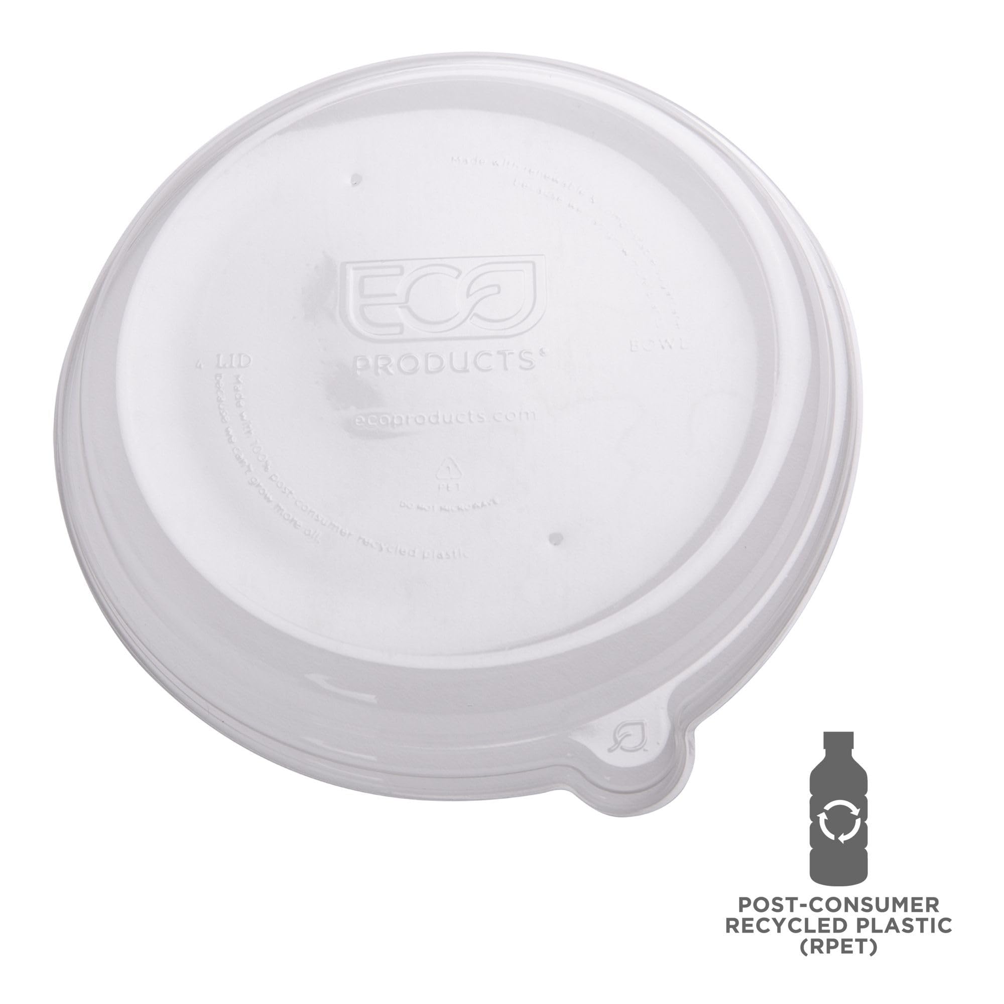 Eco-Friendly Recycled PET Dome Bowl Lids - Case of 400 - Fits 24-46oz Coupe & 16-40oz Noodle Bowls - 100% Recycled Plastic Bottle Material - Clear for Food Visibility - Perfect for Restaurants, Cafes & Takeout Services