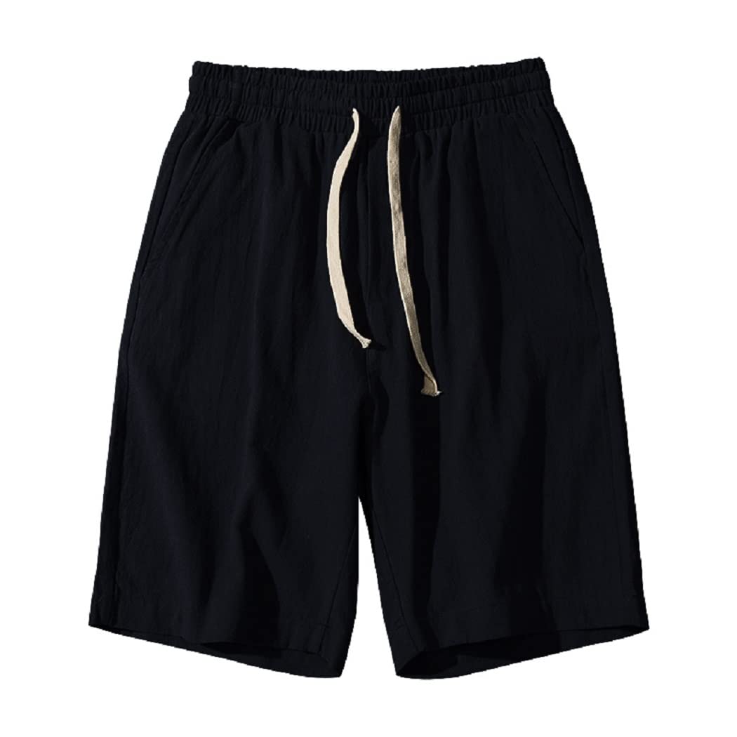 TBA Women's Casual Elastic Waist Bermuda Shorts - Knee Length Cotton Lounge Shorts with Drawstring for Summer | Perfect for Yoga, Beach, and Relaxing at Home