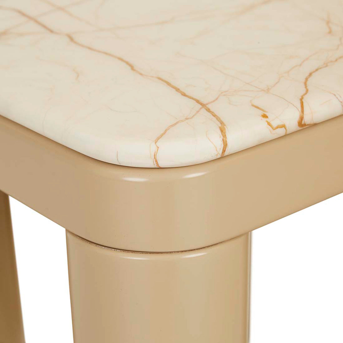Frankie Marble Side Table - Elegant White Marble End Table with Gold Metal Base for Living Room, Bedroom & Office Decor - Perfect for Coffee, Books & Plants