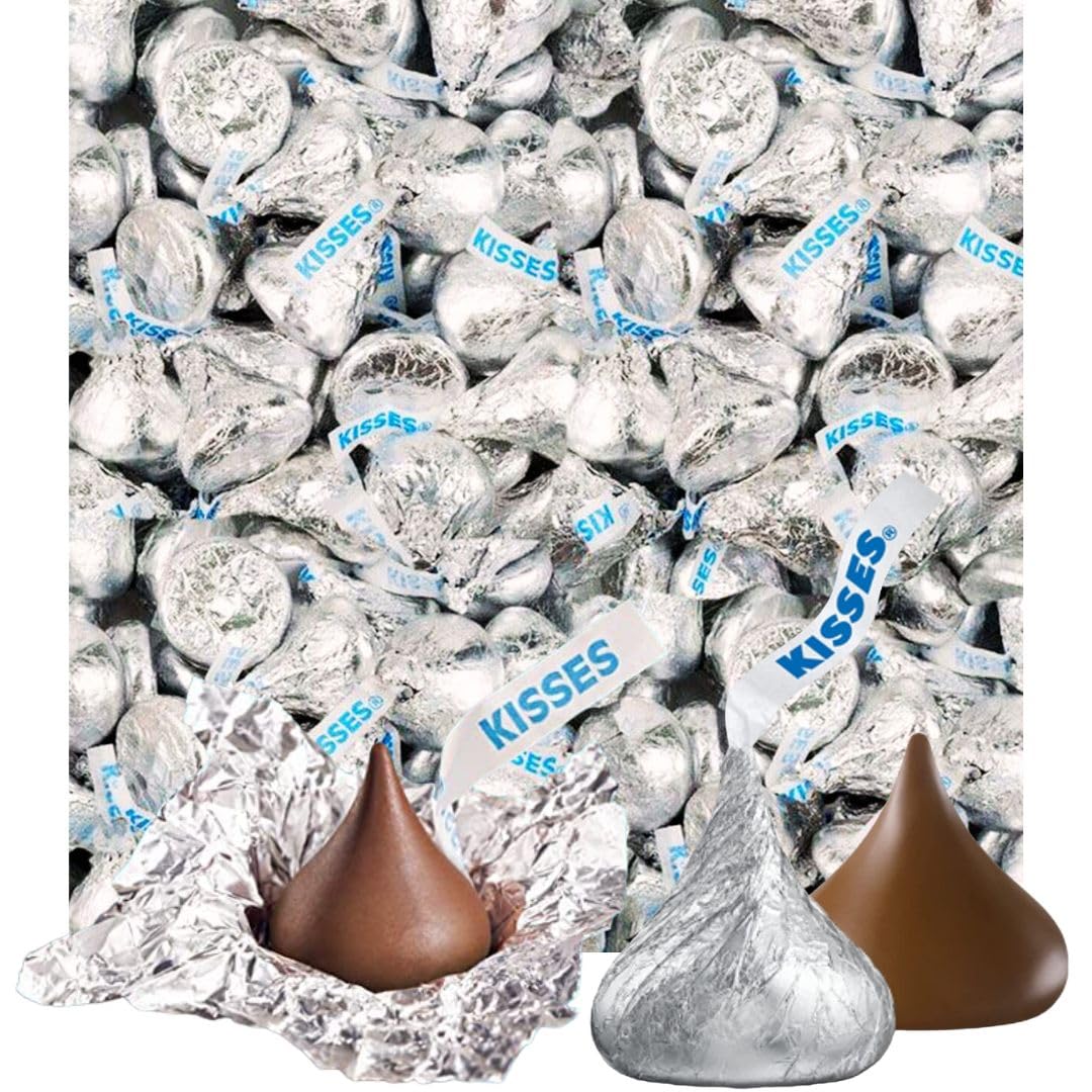 Hershey's Kisses Milk Chocolate Candy in Silver Foil - 4 Pound Bulk Bag for Gifts, Parties & Baking - Individually Wrapped Chocolate Treats