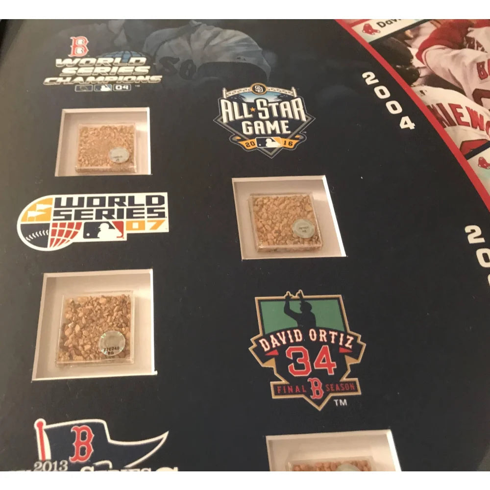 David Ortiz Career Retirement Game Used Dirt Collage #/150 Framed Memorabilia - Boston Red Sox Collectible for Sports Fans & Home Decor