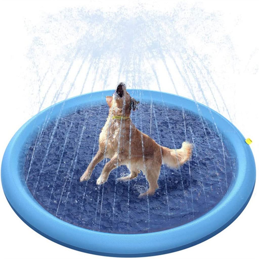Foldable Pet Cooling Mat - Inflatable Dog Bed & Sprinkler Pad for Summer Play