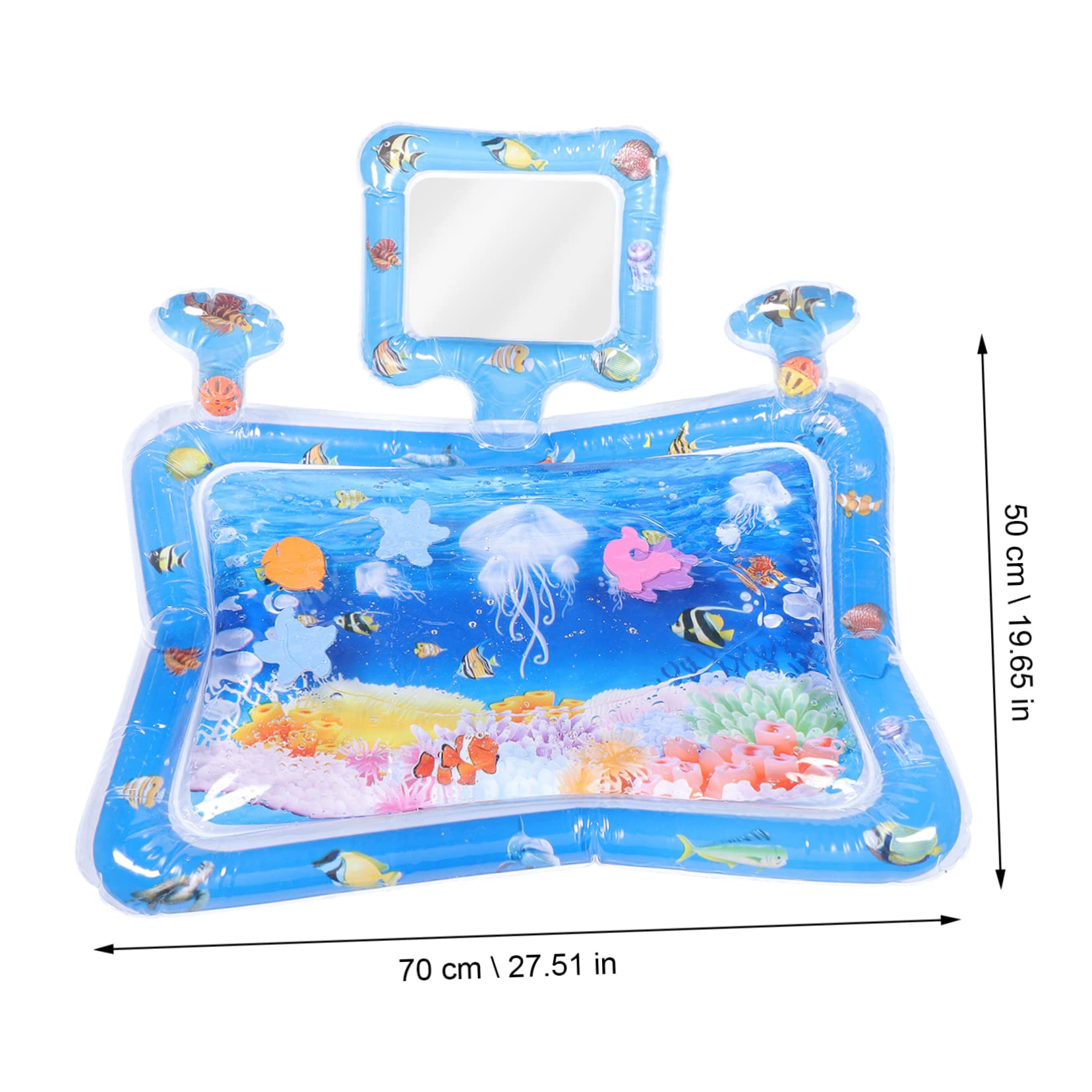 HEMOTON 5-Piece Inflatable Baby Play Mat with Mirror - PVC Water Activity Pad for Toddlers & Kids - Perfect for Summer Fun, Pool Parties & Outdoor Playtime
