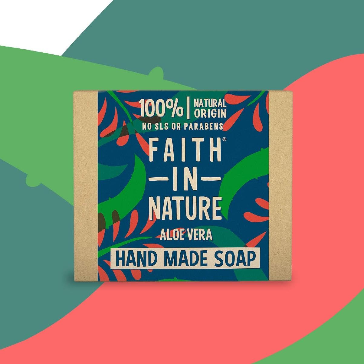 Faith In Nature Aloe Vera Natural Wrapped Soap - 100g Organic Vegan Bar Soap for Sensitive Skin, Moisturizing & Gentle Cleansing - Perfect for Daily Use, Travel & Eco-Friendly Bathroom