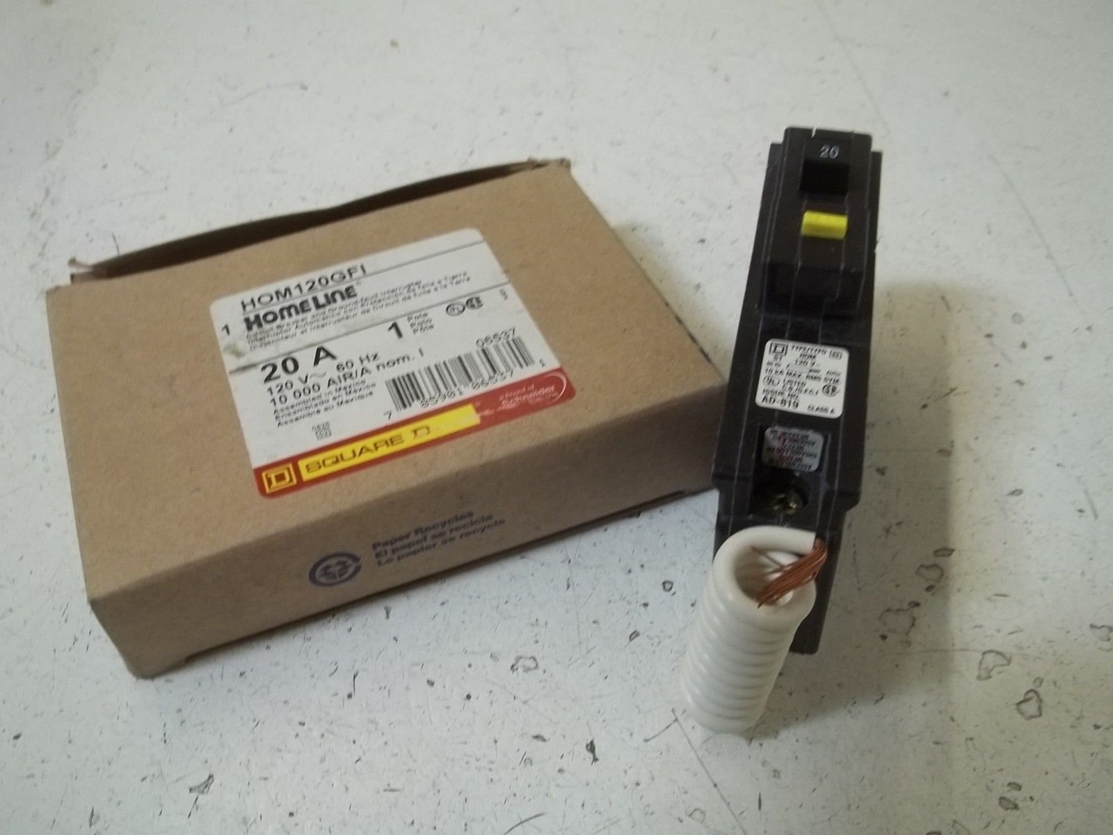 20 Amp 1P Plug-In Circuit Breaker 120/240VAC - Compatible with Electrical Panels, Home & Industrial Use for Overload Protection
