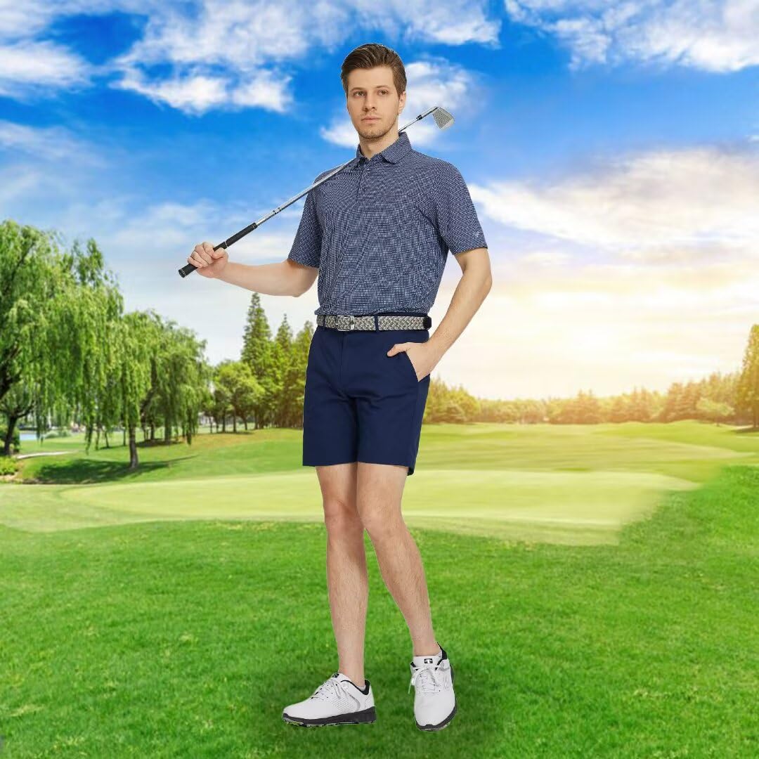 **M MAELREG Men's Performance Polo Shirts - Moisture Wicking, Quick Dry, Breathable Short Sleeve Golf Shirts with Pocket - Casual & Athletic Wear for Golf, Tennis, Work & Outdoor Activities**
