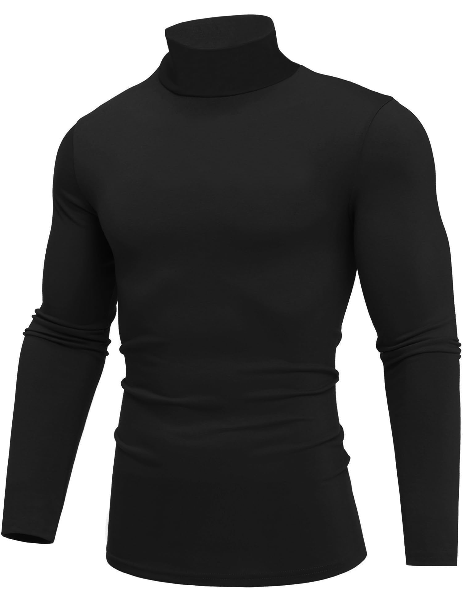 Premium Men's Mock Neck Pullover T-Shirt - High Neck Turtleneck Long Sleeve Sweater for Casual & Business Wear | Office, Date Night & Winter Layering Essential