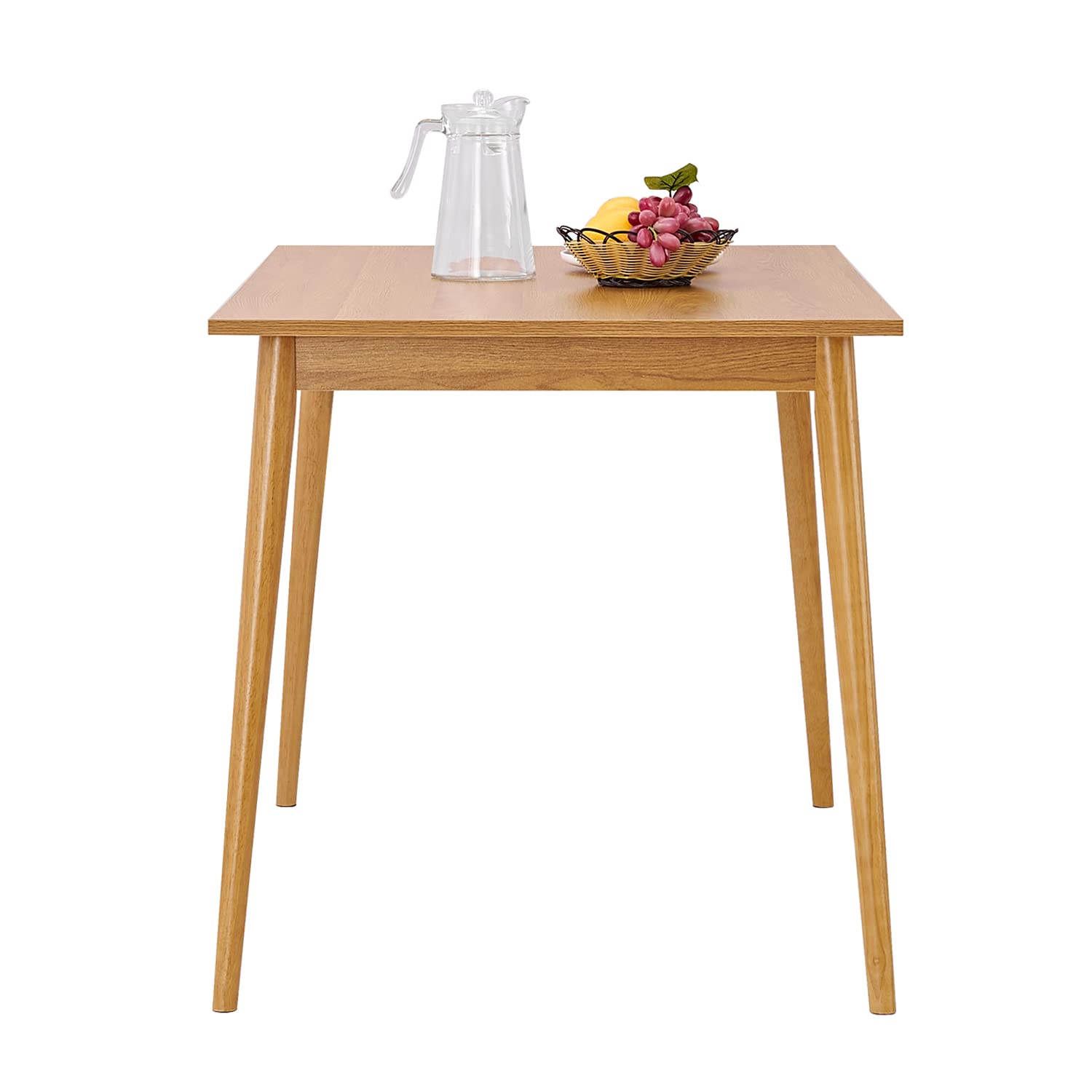 Panana 47 Inch Modern Dining Table - Solid Wood Legs, Oak Finish Kitchen & Dining Room Table - Perfect for Family Dinners, Entertaining Guests, and Small Space Homes