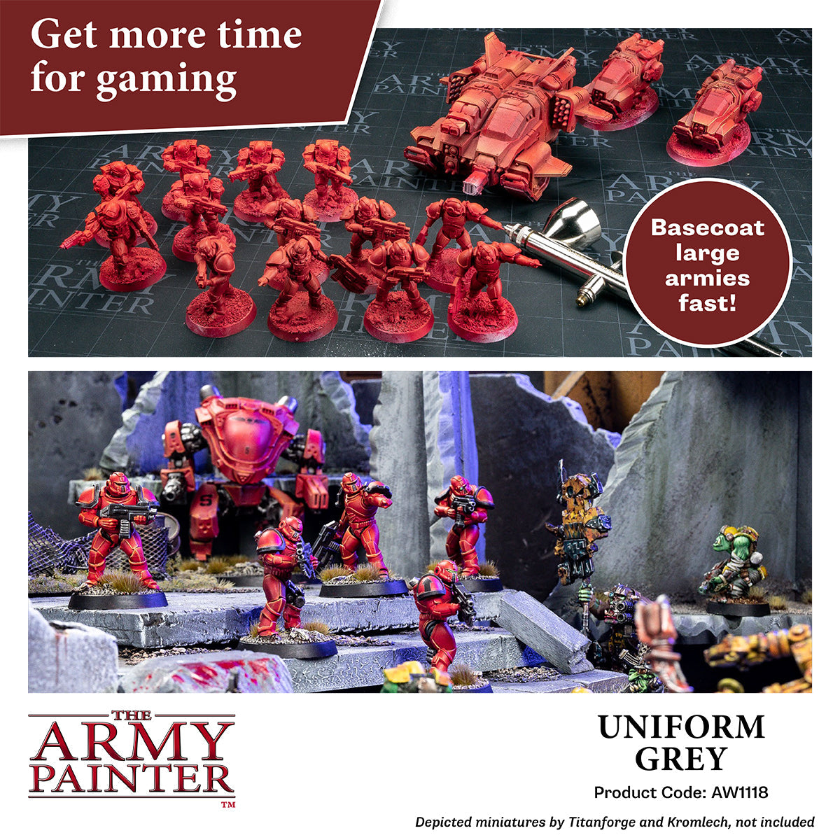 Warpaints Air Uniform Grey - Premium Matte Paint for Miniatures & Models - Perfect for War Gaming, Tabletop, and DIY Projects
