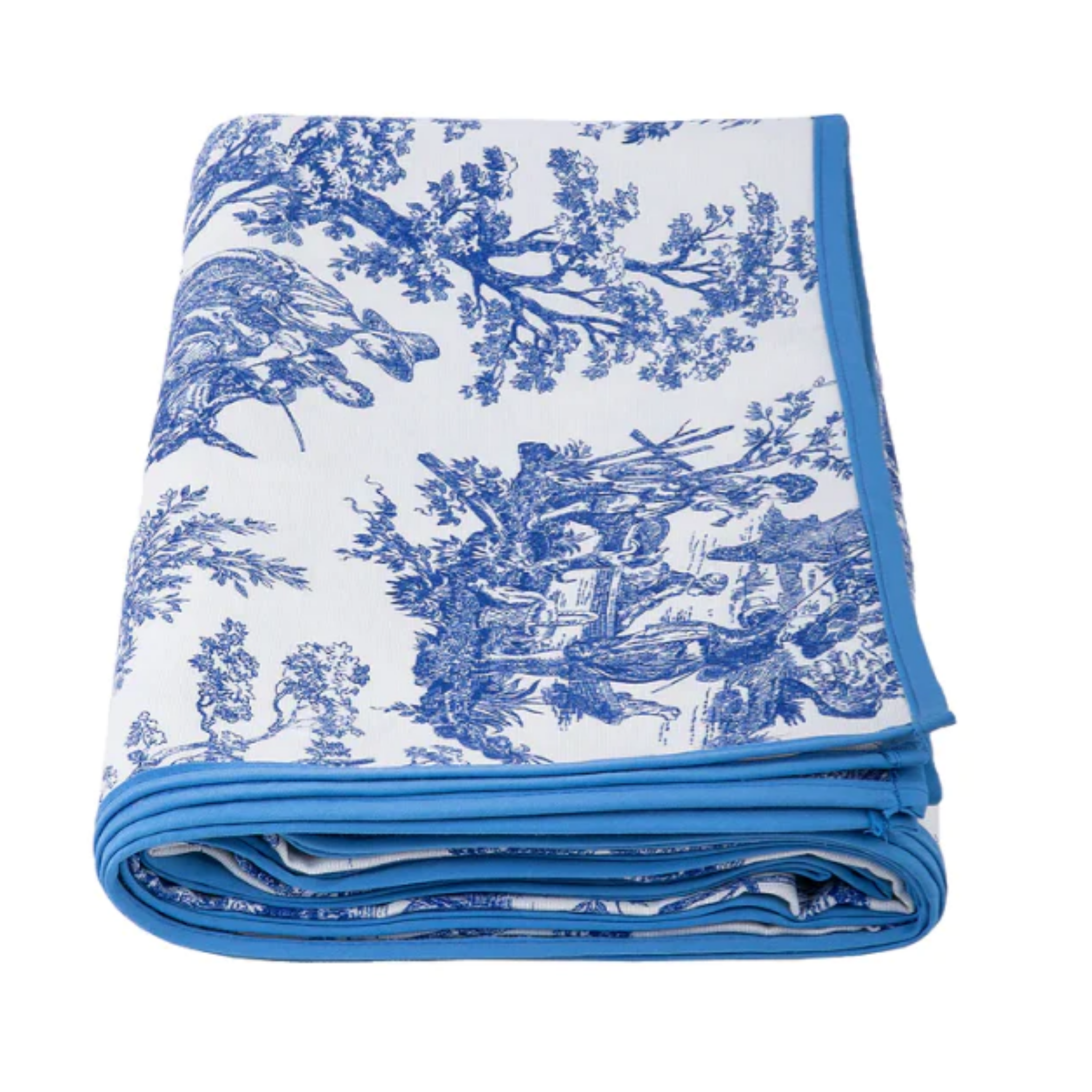 Blue Toile Tablecloth - Vintage French Country Style Waterproof Washable Rectangular Dining Table Cover for Kitchen, Party, Wedding & Outdoor Picnic