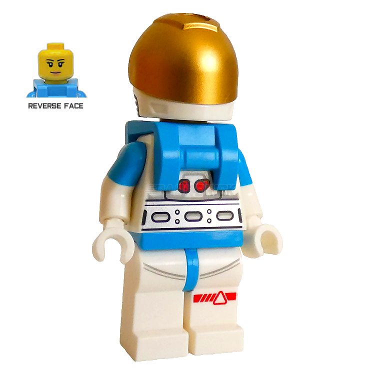 LEGO Minifigure Lunar Research Astronaut Female - White & Dark Azure Space Suit with Metallic Gold Visor - Collectible Building Toy for Space Exploration Play & Display